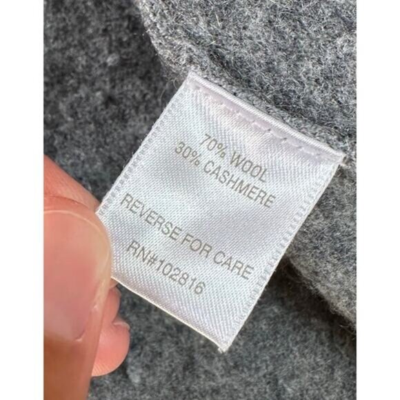 Garnet Hill Women’s Turtleneck Pocket Sweater Size Large Gray - Picture 4 of 8